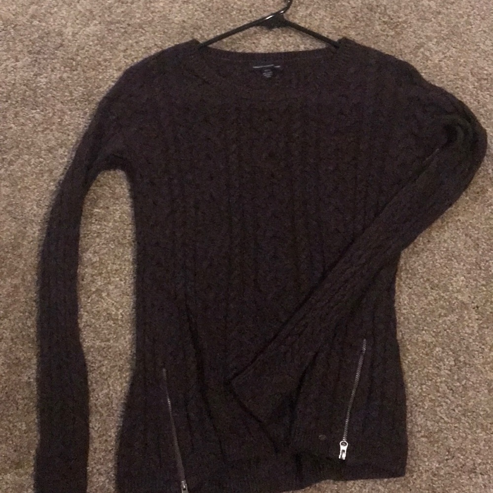 Purple long sleeve knit sweater